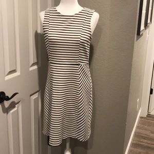 Ann Taylor LOFT cute white and black striped dress
